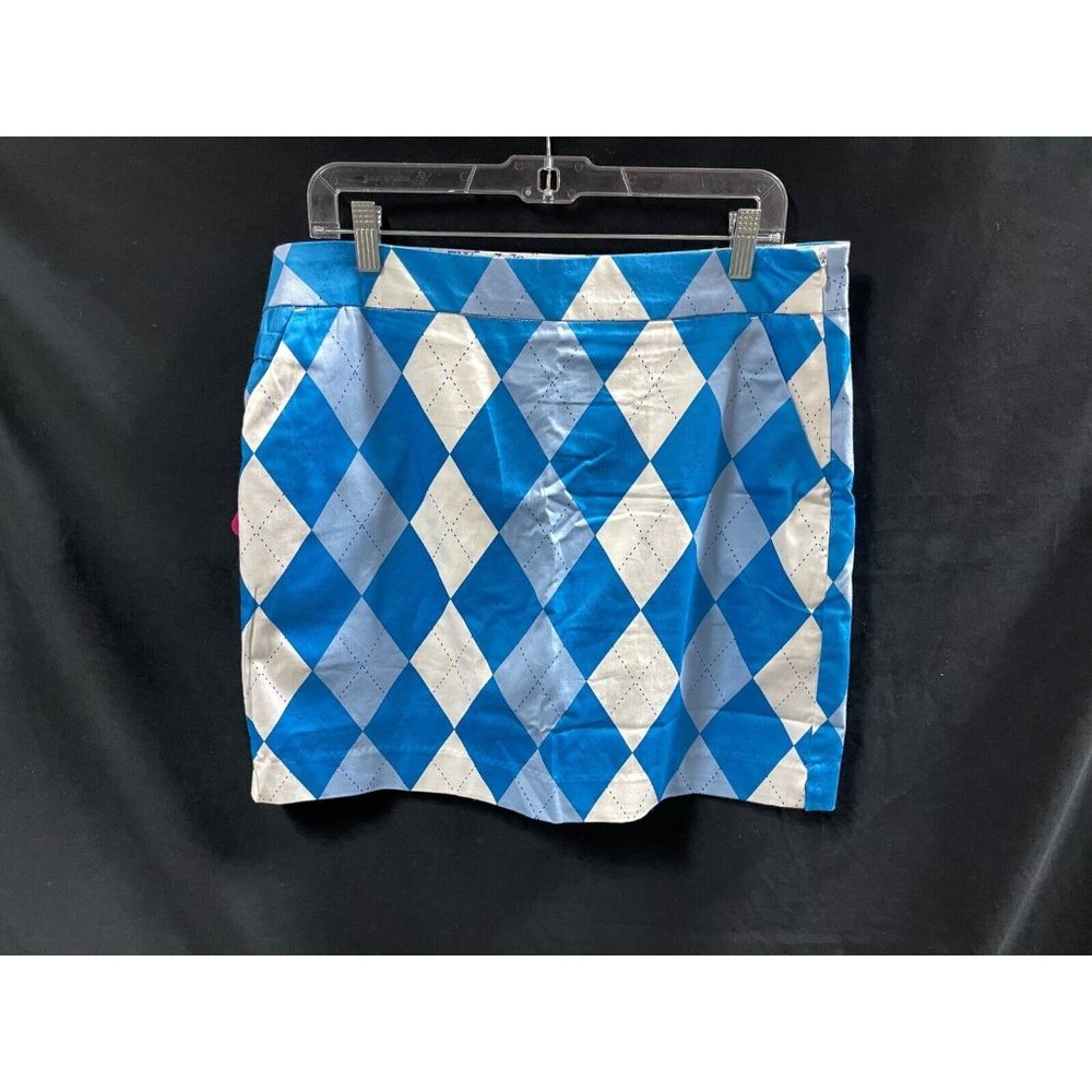 Royal and Awesome Womens Golf Skort Skirt Old Toms Blue White Diamond NWT Size 1